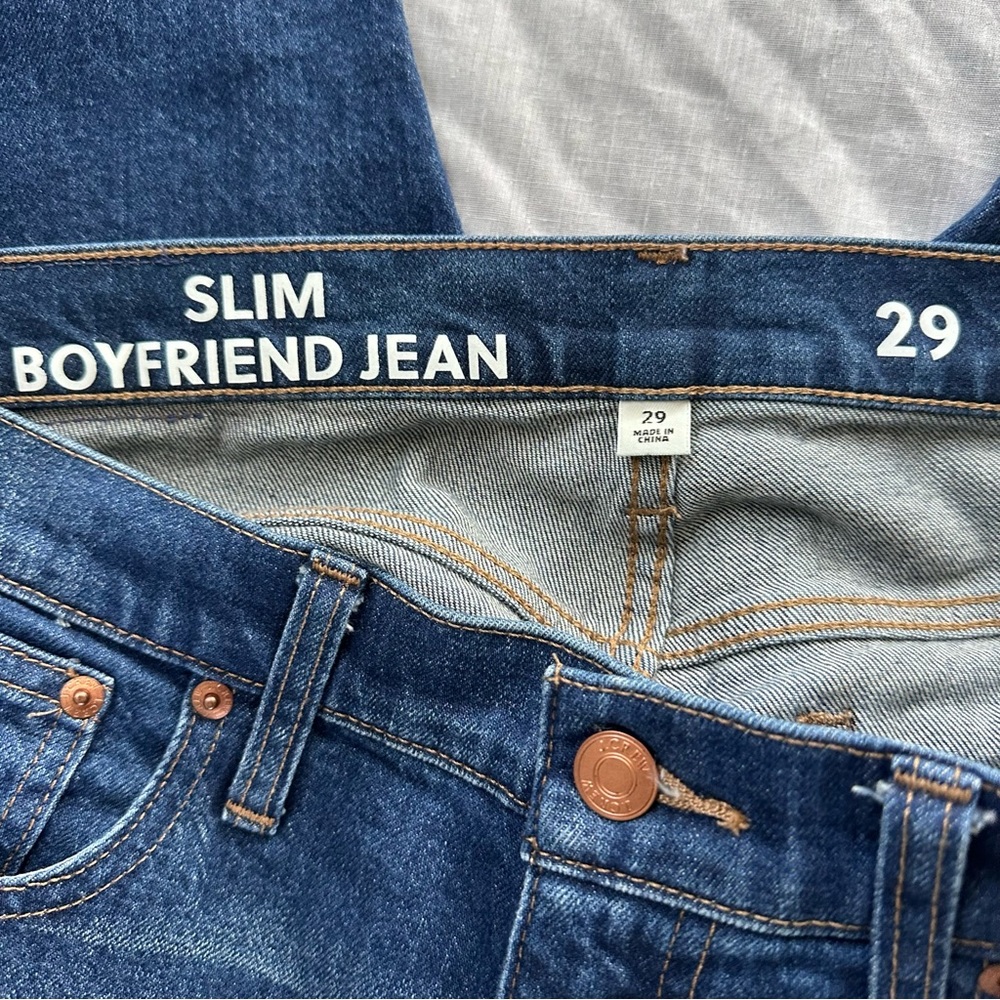 J.Crew Slim Boyfriend Jeans Womens Size 29 Medium Wash Stretch Denim - Picture 5 of 10